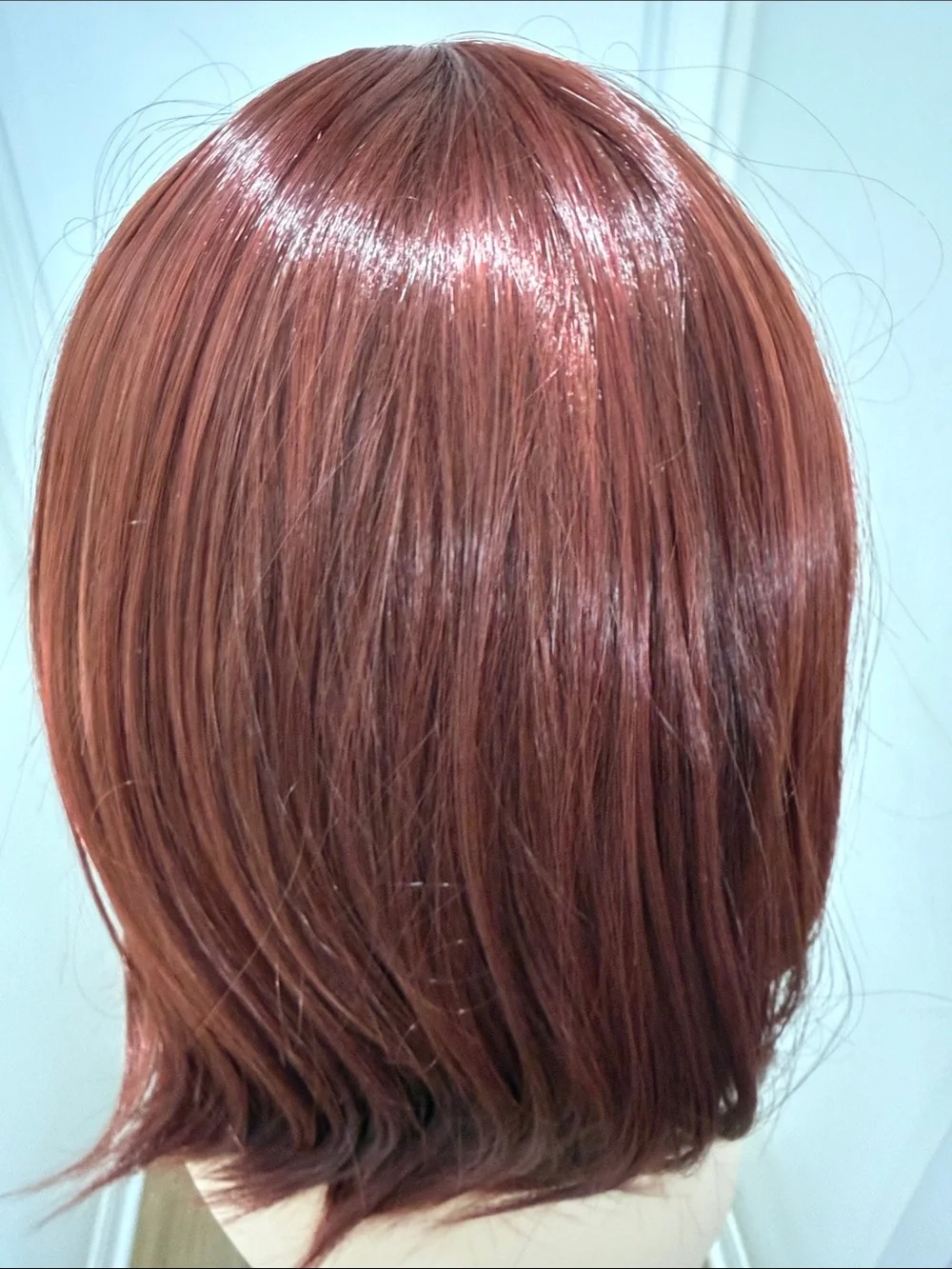 HAIR, 13-14” Straight Bob with Bangs, Dark Red/Burgundy/Wine